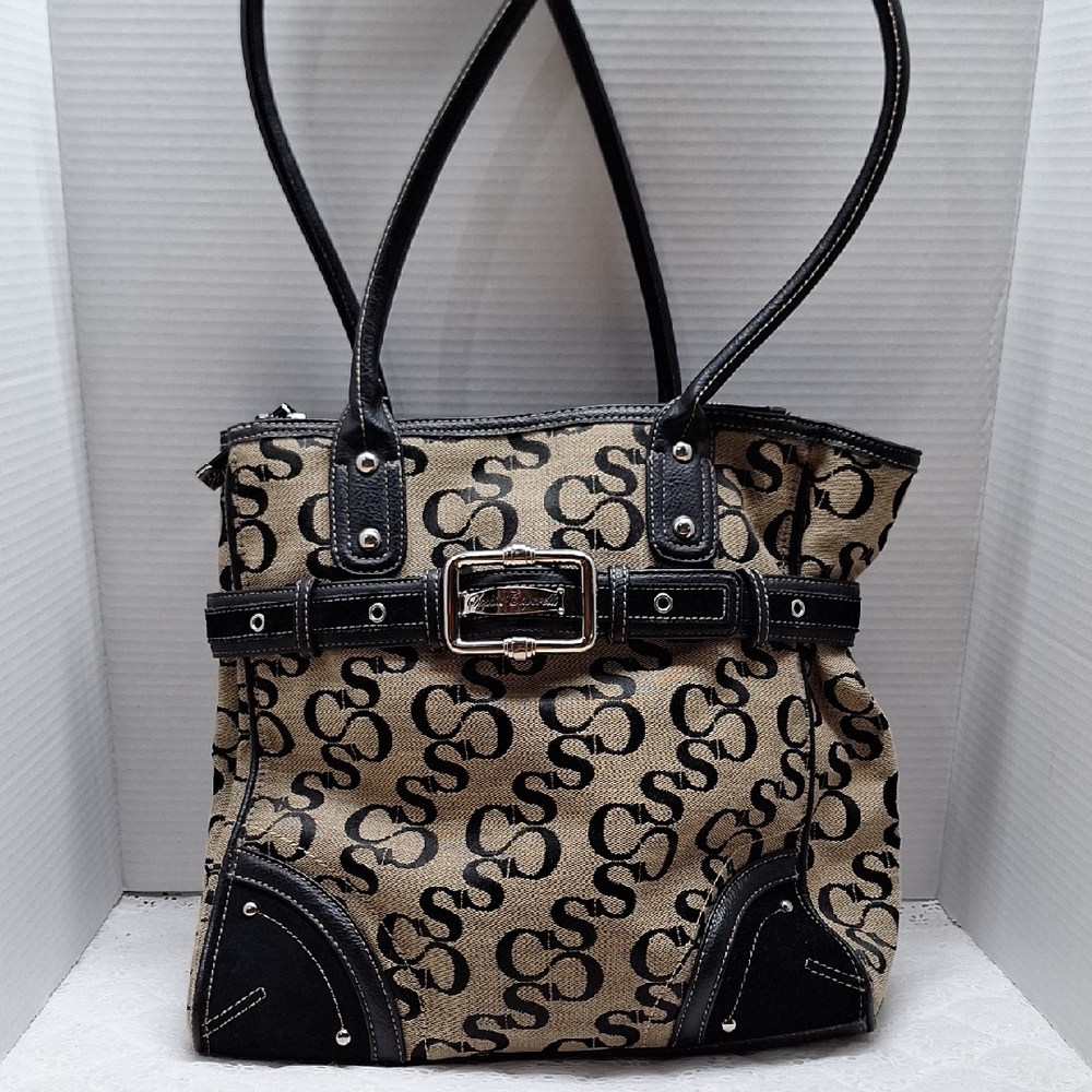 #ACW Stylish Black and Tan Sophia Caperelli Shoulder Bag